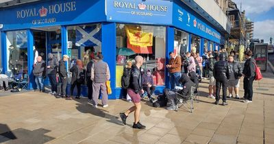 Frenzied Edinburgh Princes Street shoppers queue for hours outside watch shop