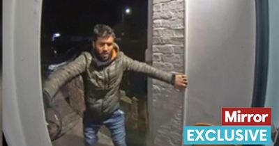 Horrifying moment attacker smashes door after terrified woman flees to stranger's house