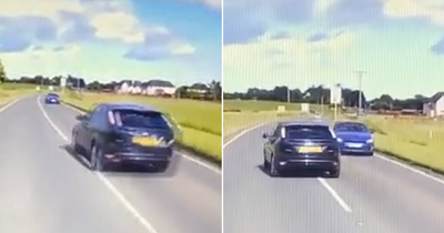 Hair raising moment reckless driver avoids head on crash by inches on Scots road