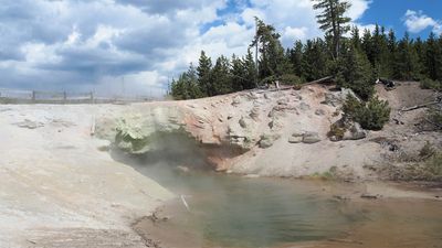 Yellowstone tourist spotted dipping fingers in steaming, acidic, green spring (yes, really)