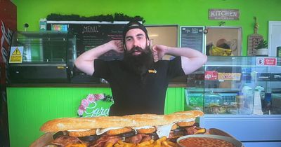 Beard Meats Food says 'it hurt a bit' after massive breakfast challenge at Long Eaton café