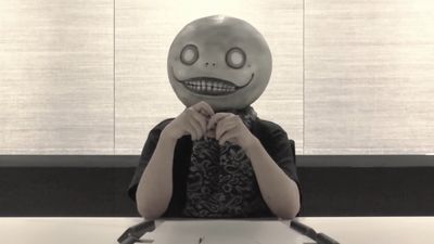 Yoko Taro lost his iconic Nier mask and somehow found a more cursed replacement