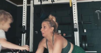Stacey Solomon says she's 'addicted' to the gym as she wows in training video with adorable 'cheerleader'