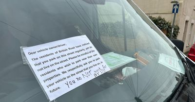 Drivers told 'park in your own street' as neighbours leave livid notes on windscreens