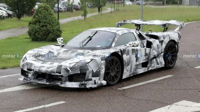 Ferrari Hypercar Spied On Rainy Day Putting Massive Wiper To Work