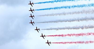 What time is the RAF Red Arrows flypast in Edinburgh for King Charles tomorrow?
