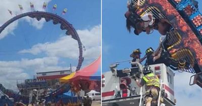 Kids stuck upside down on rollercoaster for HOURS as rescuers struggle to free them