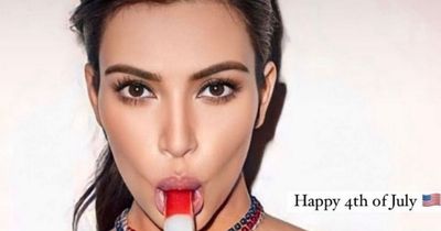 Kim Kardashian looks unrecognisable as she shares patriotic Fourth of July posts