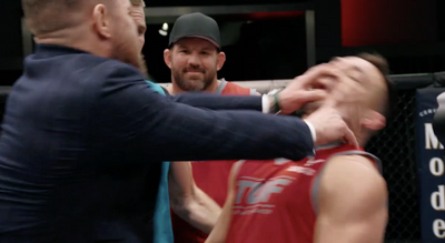 Video: Conor McGregor two-hand shoves Michael Chandler in the face during ‘TUF 31’ altercation