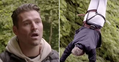 Mark Wright's horror as his 65-year-old dad FAINTS during 130ft bungee jump