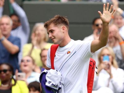 Arthur Fery looks at home on Wimbledon stage in defeat by Daniil Medvedev