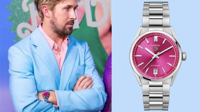 I’m obsessed with Ryan Gosling’s Barbie-inspired watch from TAG Heuer
