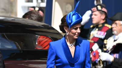 Princess Catherine opts for head-to-toe royal blue as she pairs the elegant ensemble with historic pearl necklace in Scotland