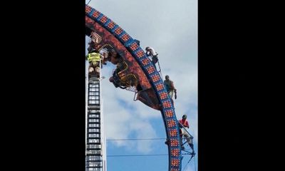 Eight stuck upside down on US rollercoaster for more than three hours