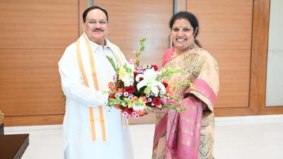 Andhra Pradesh BJP president Purandeswari meets national party chief Nadda