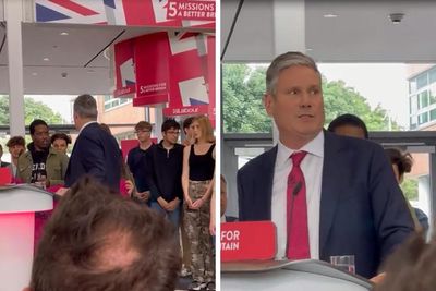 Keir Starmer speech disrupted as young protesters start shouting