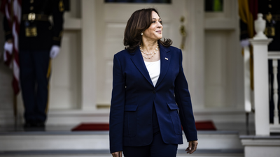 Kamala Harris's living room color scheme is exactly what we expected from the Vice President's residence