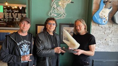 “This has to be the weirdest thing that’s ever been named after me!”: Black Sabbath's Tony Iommi presented with sculpture of 469 million-year-old fossil named in his honour