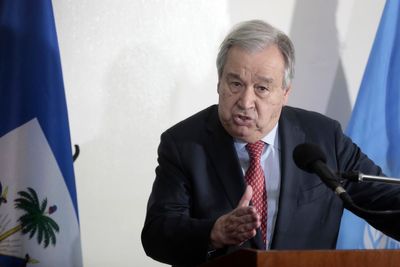 The UN chief calls for a robust international police force to help combat Haiti's armed gangs