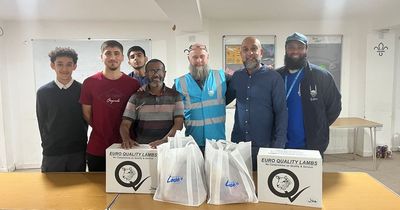 Families queue down street for hours as Cardiff mosque gives out hundreds of food donation bags