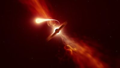 Gargantuan black hole 'switches on,' becoming one of the brightest objects ever seen