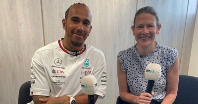 BBC presenter Jennie Gow 'inspires' Lewis Hamilton on first return to F1 since her stroke