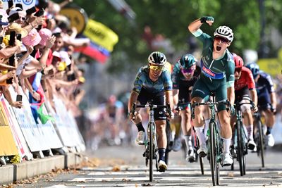 Jasper Philipsen wins stage seven of the Tour de France ahead of charging Mark Cavendish