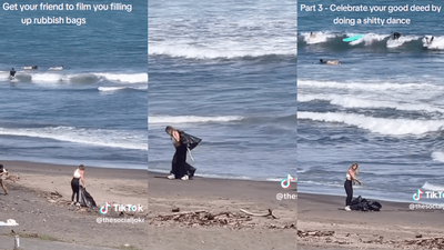 The Internet Has Gone Feral At An ‘Influencer’ Picking Up Beach Trash & Then Dumping It Again
