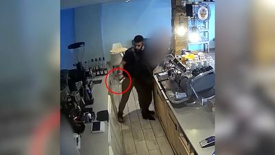 Watch: Moment off-duty police officer disarms gunman while getting food