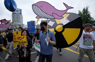 South Koreans protest Japan's plans to release treated wastewater from damaged Fukushima plant
