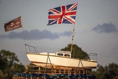 First of the July 11 bonfires in Northern Ireland to be lit