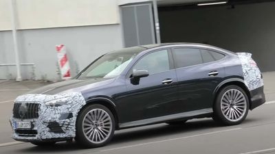 See 2024 Mercedes-AMG GLC Coupe In Latest Spy Video Scantly Clad In Camouflage