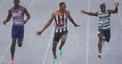 Zharnel Hughes and Dina Asher-Smith crowned British champions in Manc monsoon