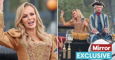 Amanda Holden dresses as a princess and rides round East London in a carriage