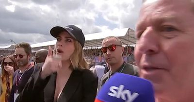 Martin Brundle's hilarious reaction after Cara Delevingne's snub on Silverstone grid walk