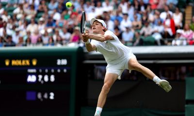 Manic Sinner is no saint as he slips and slides into Wimbledon quarter-finals