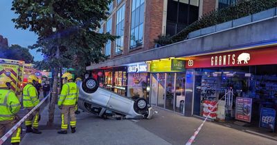 Car crashes down from first floor car park onto busy Dublin street