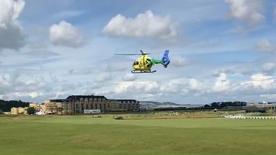Air Ambulance Lands On St Andrews Old Course