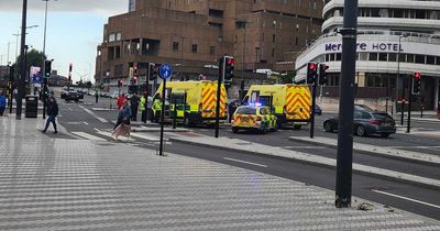 Road sealed off after two cars crash on The Strand