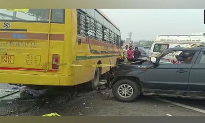 6 killed in school bus-car collision on Delhi-Meerut Expressway near Ghaziabad