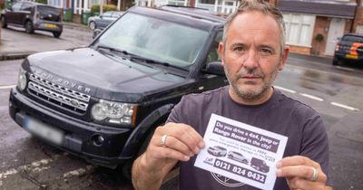 Leaflet on man's Land Rover says he's entitled to free 'enlargement therapy' for driving a big car