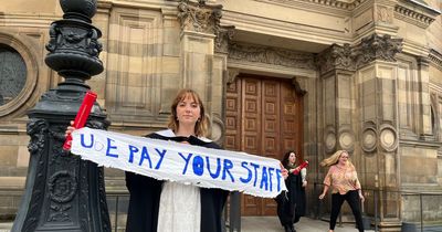 Edinburgh University student protests during own graduation over 'empty degrees'