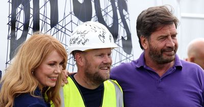 BBC's Nick Knowles seen on site in Wallsend with Strictly stars ahead of DIY SOS Big Build reveal