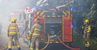 Smoke billows across M58 as two fires break out hours apart
