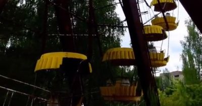 Ghostly figure spotted lurking at Chernobyl's abandoned fairground goes viral