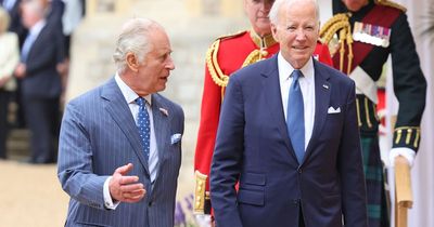 King Charles forced to move Joe Biden along during awkward moment with guard of honour