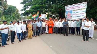 Residents of Shravanabelagola stage protest