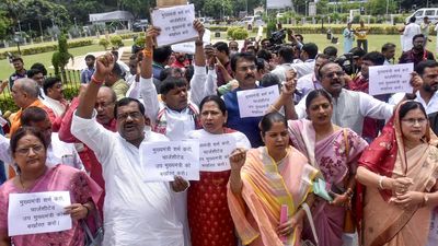 Pandemonium in Bihar Assembly as BJP MLAs demand Tejashwi’s resignation