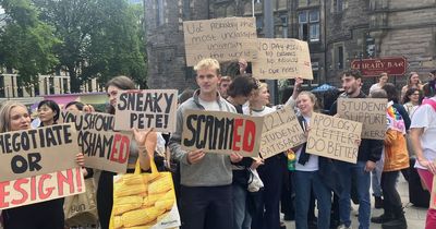 Raging Edinburgh University students in protest over pay dispute marking boycott