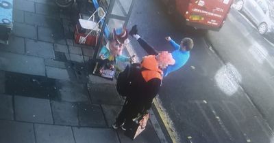 Moment mindless Edinburgh yob kicks head off iconic record shop statue